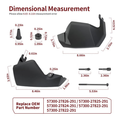 Hand Guard Set for Suzuki V-Strom 650 (2004-2011) Black Brush Rain Guards