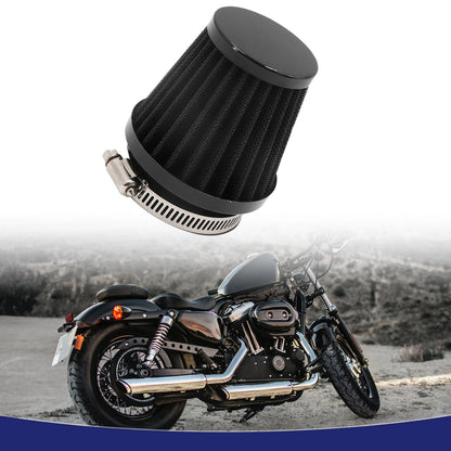 54mm Inlet Dia Air Intake Filter Cleaner W Clamp Universal for Motorcycle