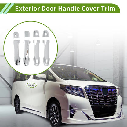 Silver Exterior Door Handle Cover Trim for Toyota Alphard (2015-2021)