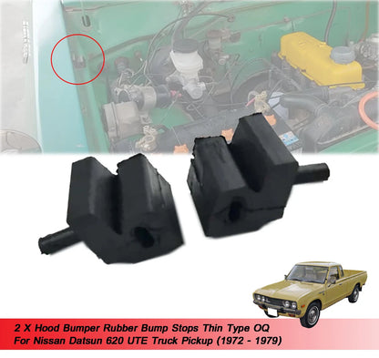 2 x BonnetBumper Rubber Stops for Nissan Datsun 620 (1972-1979)