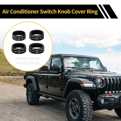 AC Headlight Switch Knob Cover Ring for Jeep Gladiator JT (2018-2021) Black