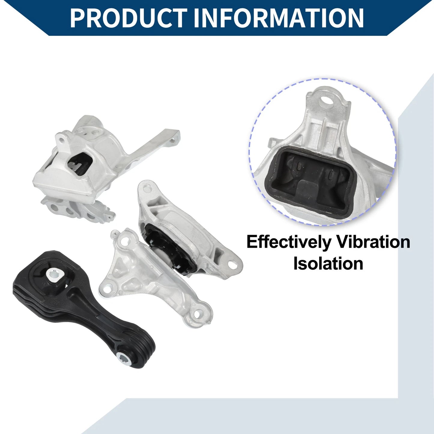 Engine Motor Trans Mount Set for Honda Civic L4 2.0L Automatic CVT (2016-2020)