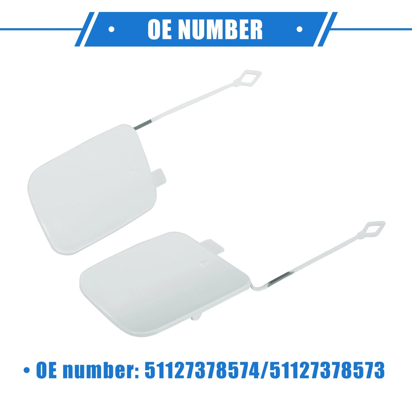 Rear Tow Hook Eye Hole Cover for BMW X5 (2016-2018) - Plastic White Cap