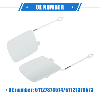 Rear Tow Hook Eye Hole Cover for BMW X5 (2016-2018) - Plastic White Cap