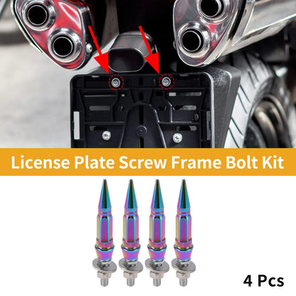 License Plate Screws Covers 82mm 4 Pcs for Universal Motorcycle