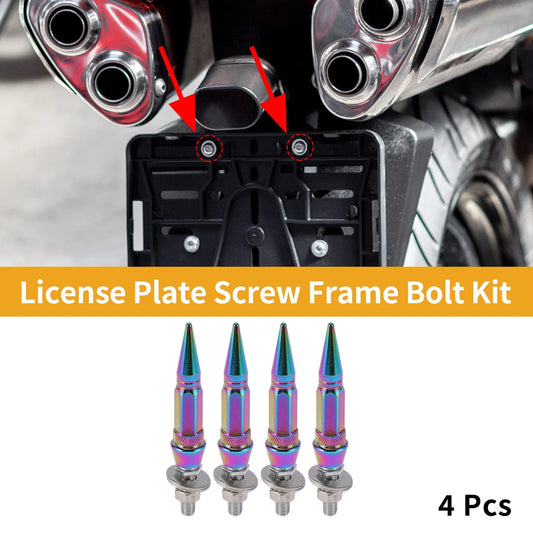 License Plate Screws Covers 82mm 4 Pcs for Universal Motorcycle