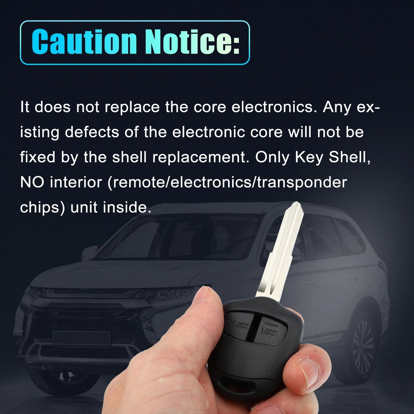 Keyless Entry Remote Key Shell Cover for Mitsubishi (No Chip)