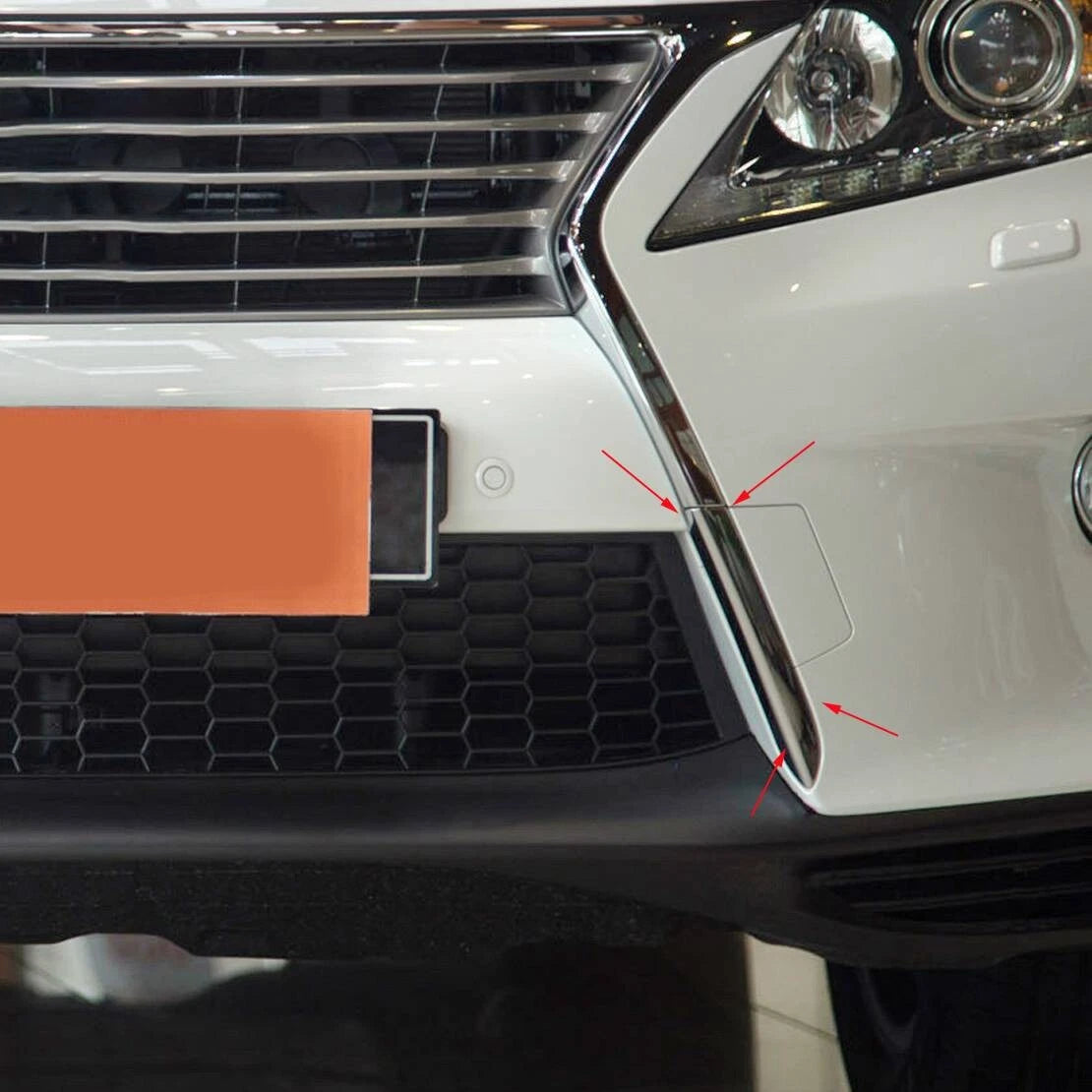 L & R Front Bumper Tow Hook Trim Strips for Lexus RX350 RX450h (2012-2015)