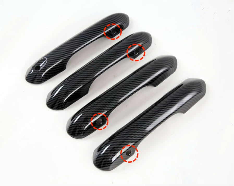 Carbon Fiber Door Handle Smart Keyhole Cover Trim for Ford Explorer (2020-2023)