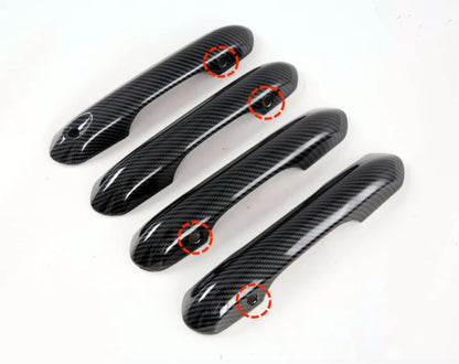 Carbon Fiber Door Handle Smart Keyhole Cover Trim for Ford Explorer (2020-2023)