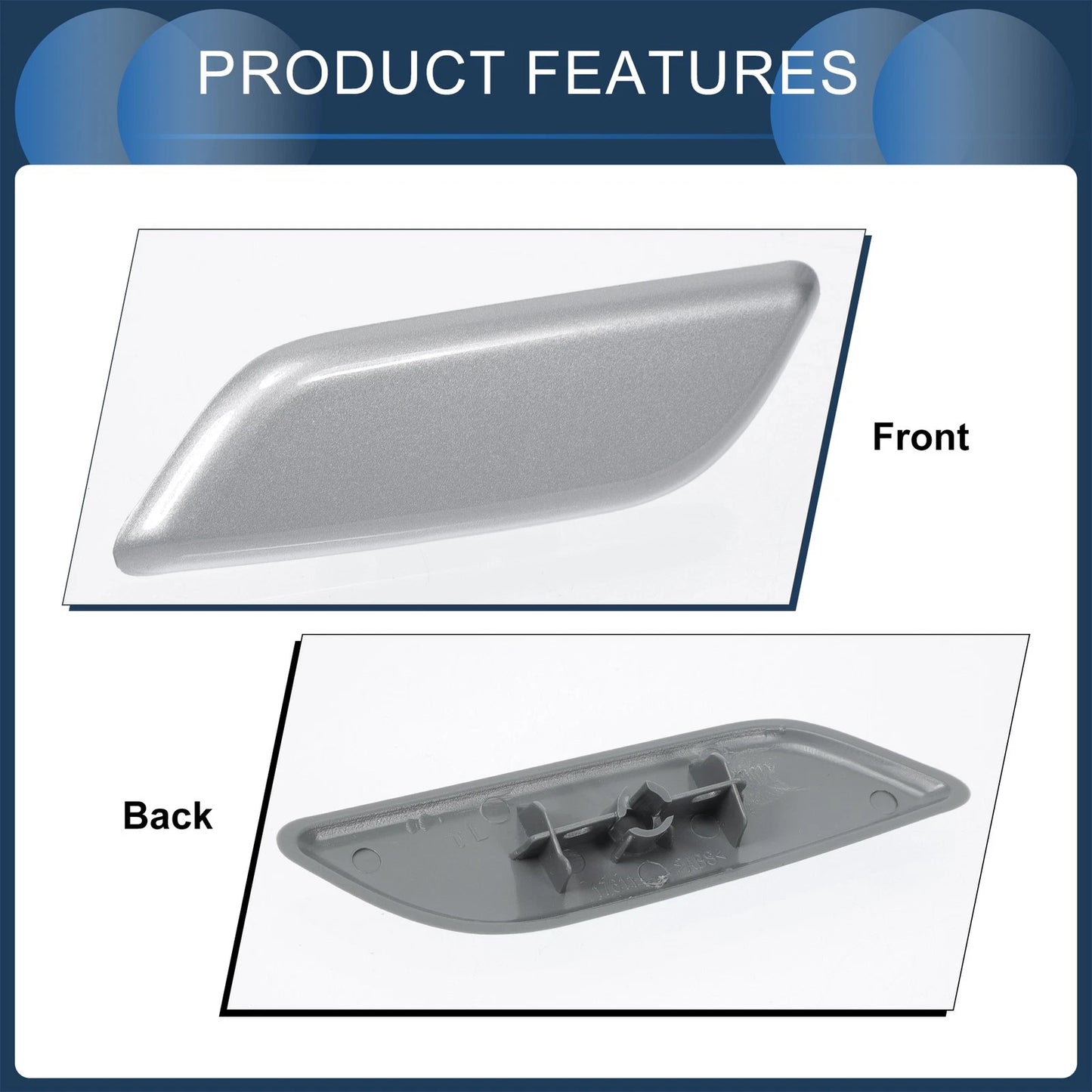 Front Left Washer Nozzle Cover for Honda Accord VIII 2011-2013 Silver Tone
