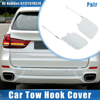 Rear Tow Hook Eye Hole Cover for BMW X5 (2016-2018) - Plastic White Cap