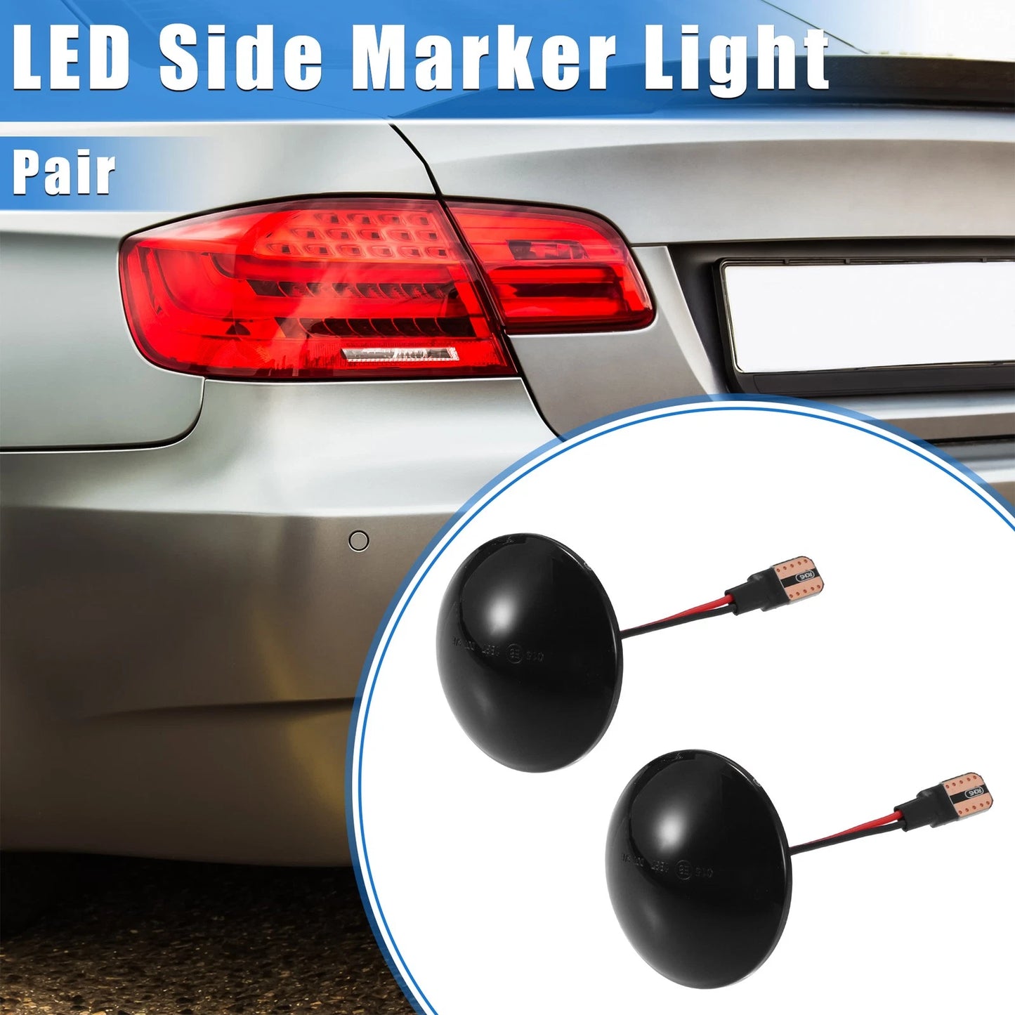 Pair Side Marker Lights for Land Rover Range Rover (2006-2012) Yellow Black