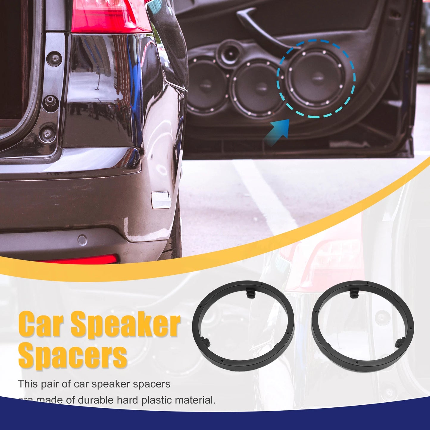 6.5" Car Audio Speaker Spacer Adaptor Rings for Mitsubishi  -
