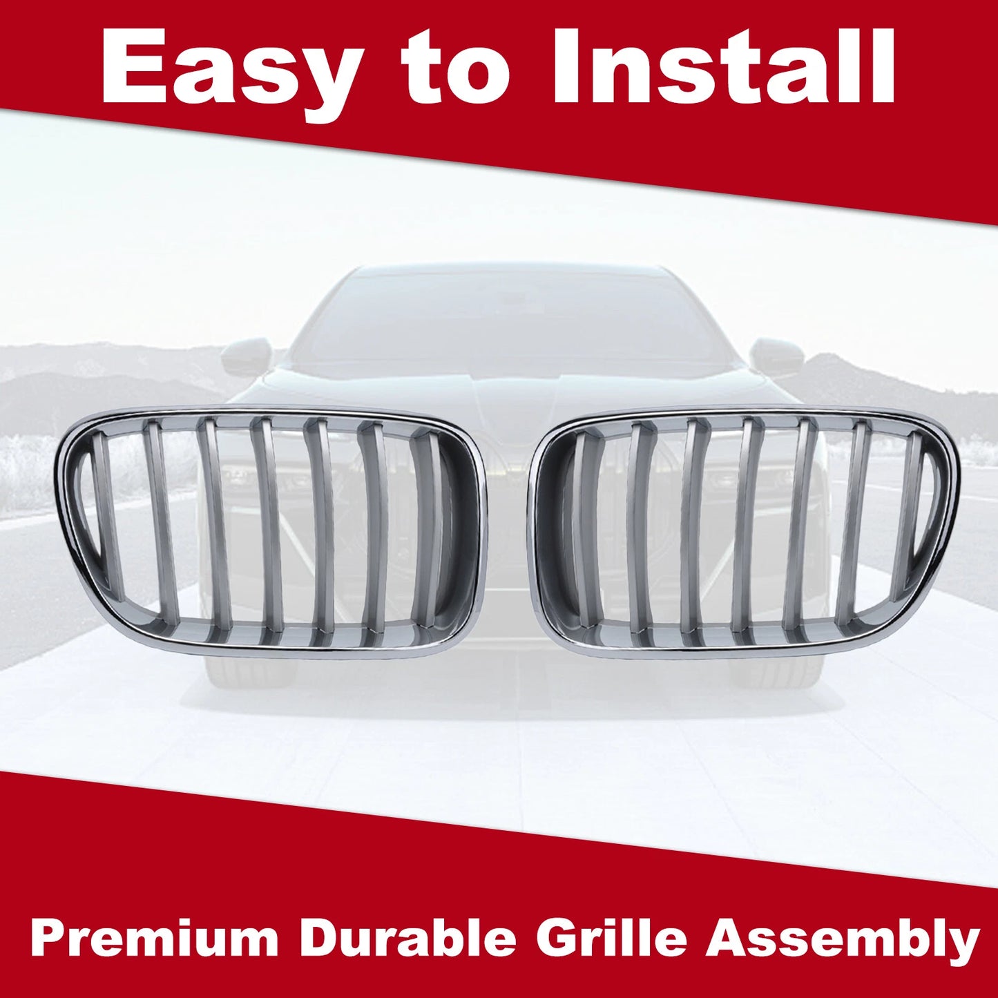 2 x Front Kidney Grilles for BMW F25 X3 xDrive 20i 20d 28i 30d (2011-2017)