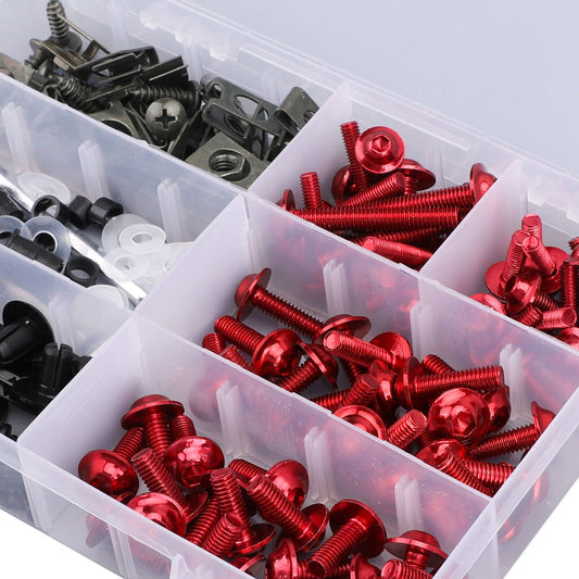 198 PCS Red Fairing Bolts & Clamps Set for AH