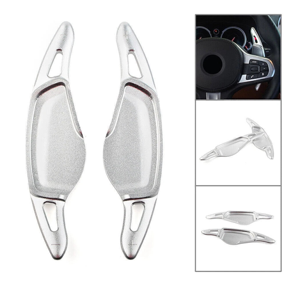 Silver Steering Wheel Paddle Shifter Extension for BMW 5 7 Series X3 X4 X5
