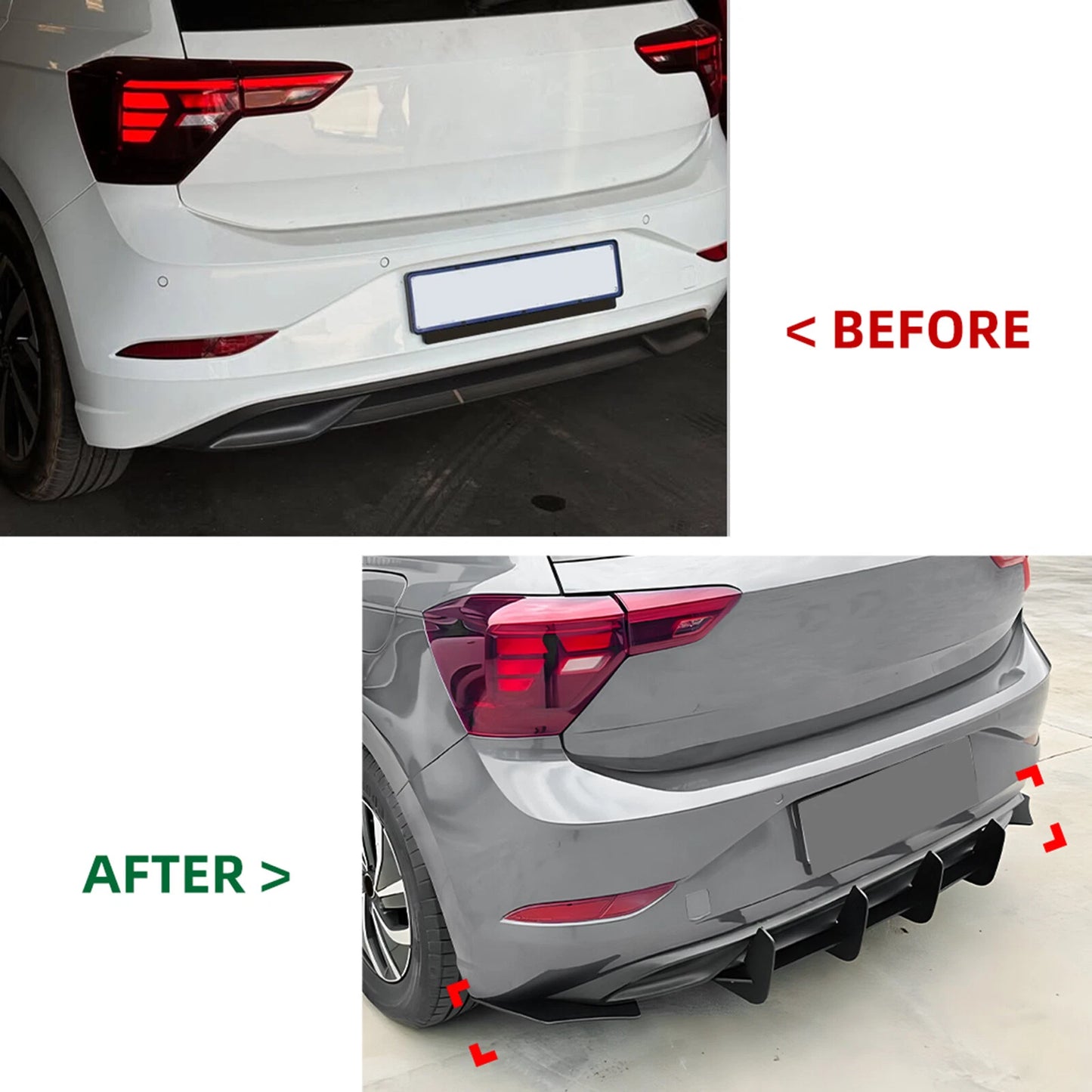 Shark Fin Diffuser Lip Cover for VW Polo MK6.5 (2022-2024)
