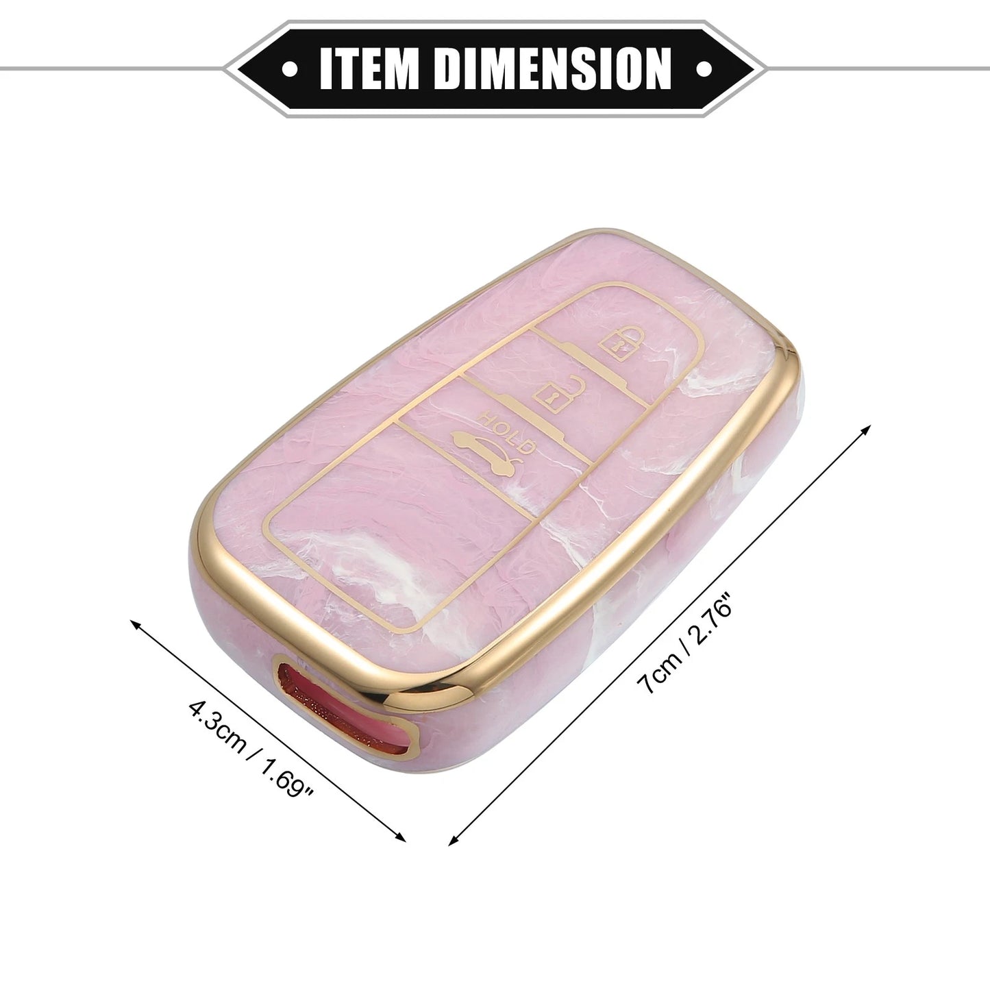 3 x Button Remote Smart Key Fob Cover Case for Toyota Prius (2006-2022) Pink