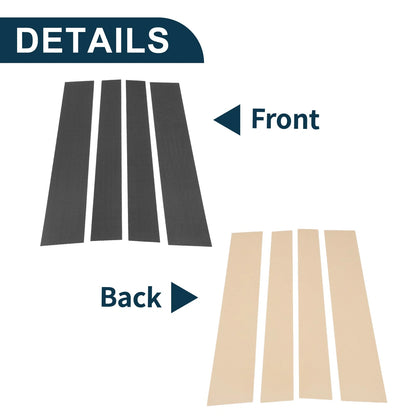 4 x Door Pillar Window Trim for Toyota Sequoia Carbon Fiber Pattern (2008–2014)