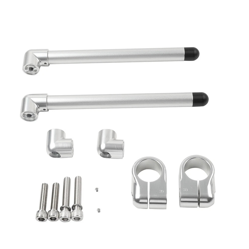35MM 7/8" Clip-On Handlebar for Universal Cafe Racer - Silver