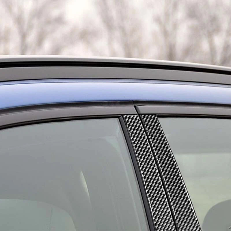 Carbon Fiber Door B Pillar Post Cover Sticker Trim Fit For BMW F16 X6 2014-2018
