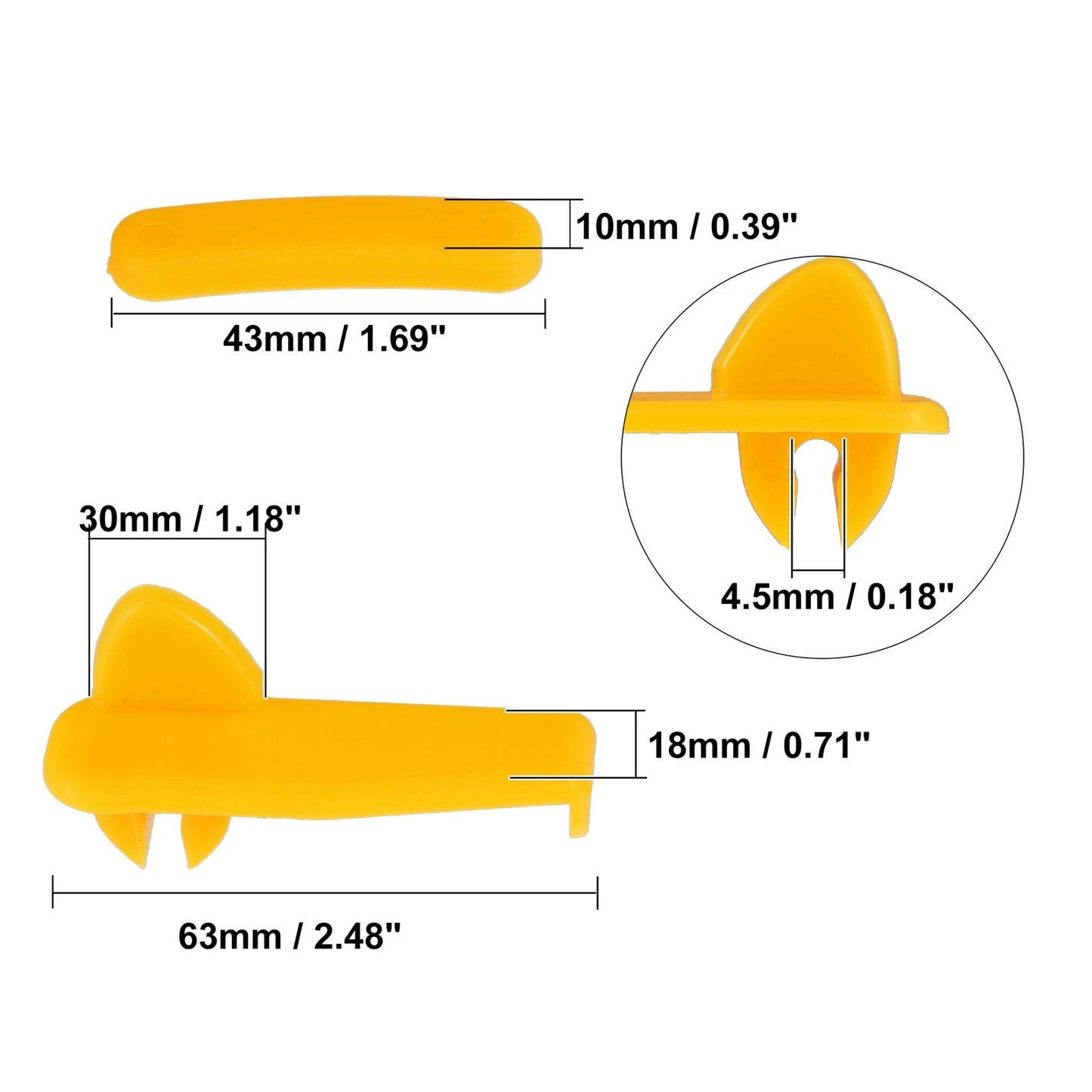 6 Sets 2.48x0.71x1.18 Motorcycle Tire Changer Demount Head Plastic Insert