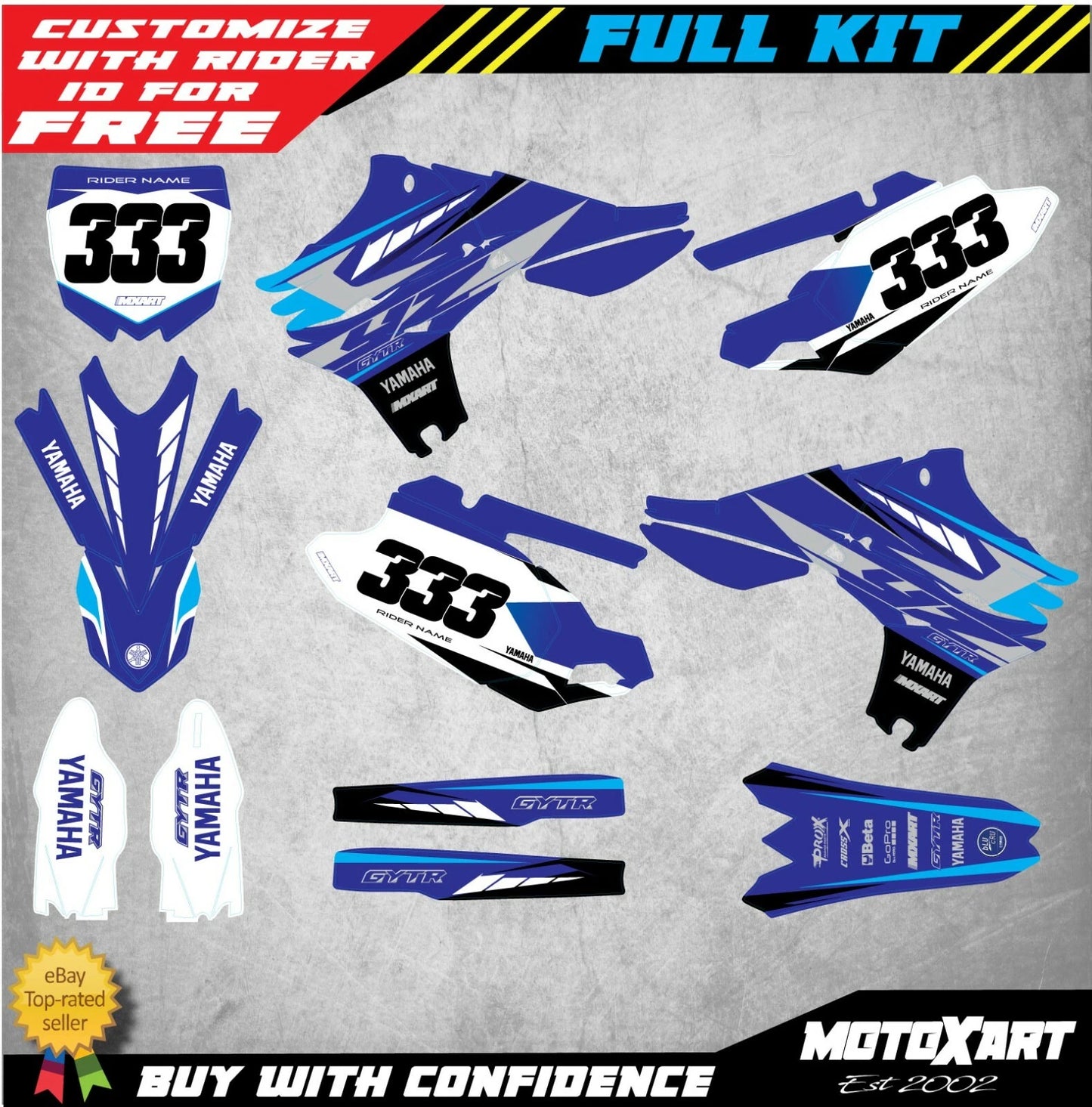 Custom Decal Kit for Yamaha YZF 450 Tornado Style (2010-2013)