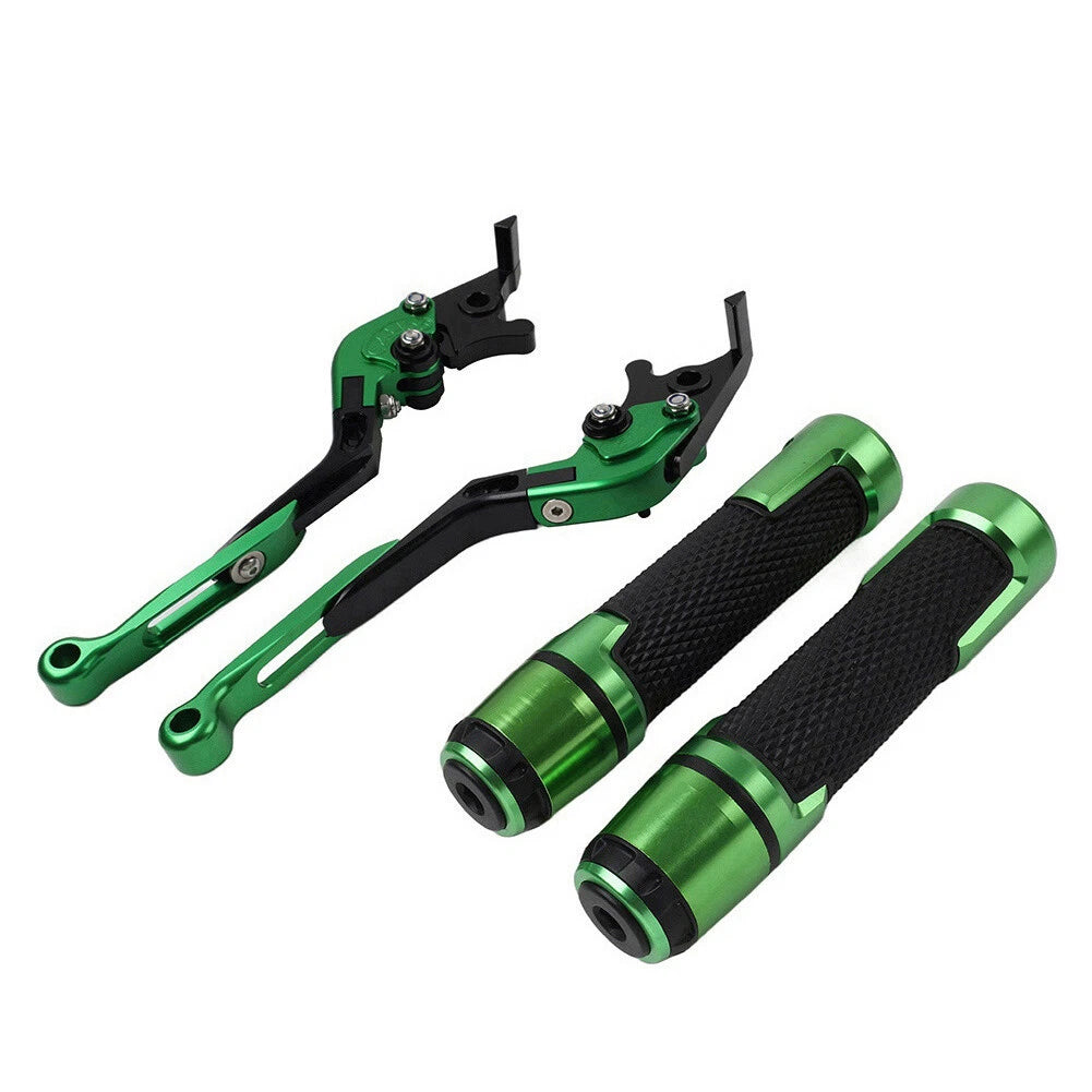 CNC Brake Clutch Levers & Handlebar Grips Set for Kawasaki Ninja 650R Z650 (2017-2023)