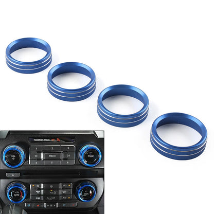 4 x Air Conditioner Switch CD Button Ring Trim for Ford F150 XLT (2015-2020)
