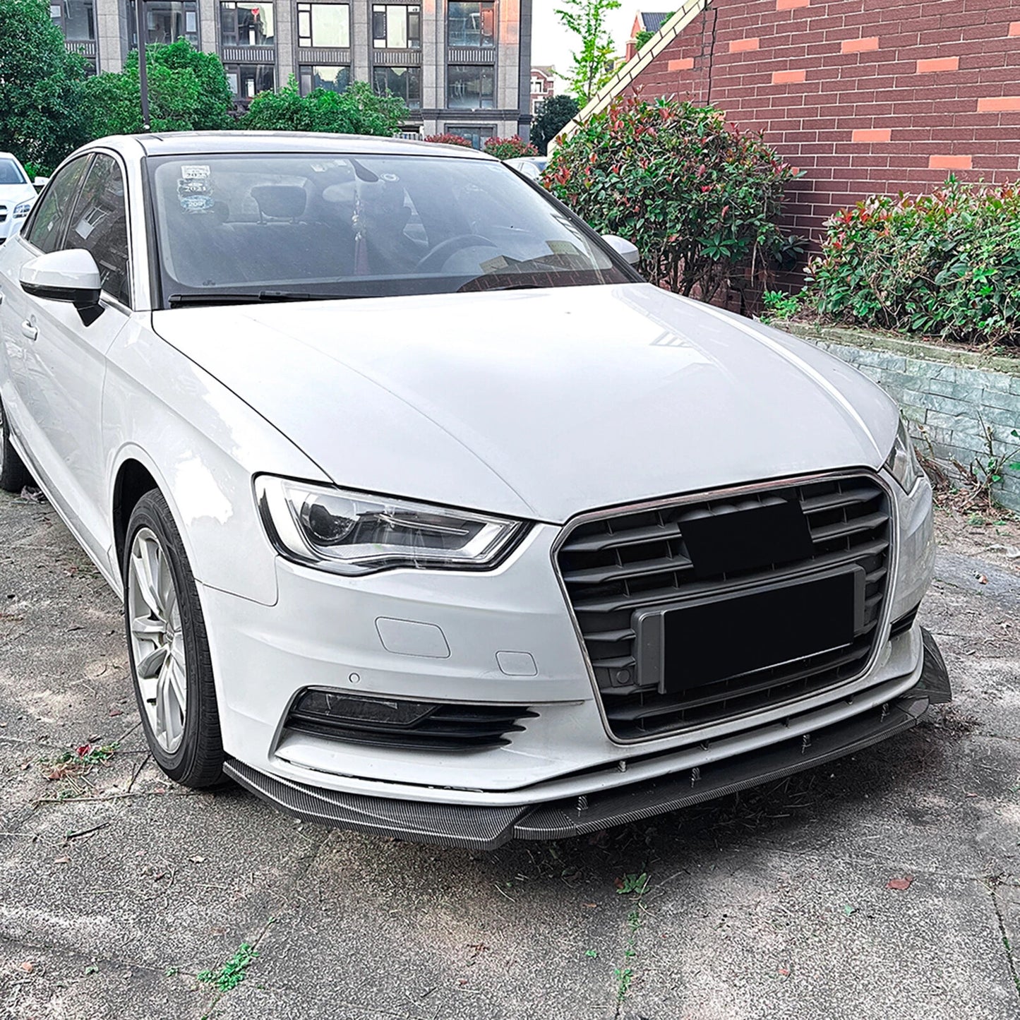 Carbon Look Front Bumper Spoiler Lip for Audi A3 8V (2013-2016)