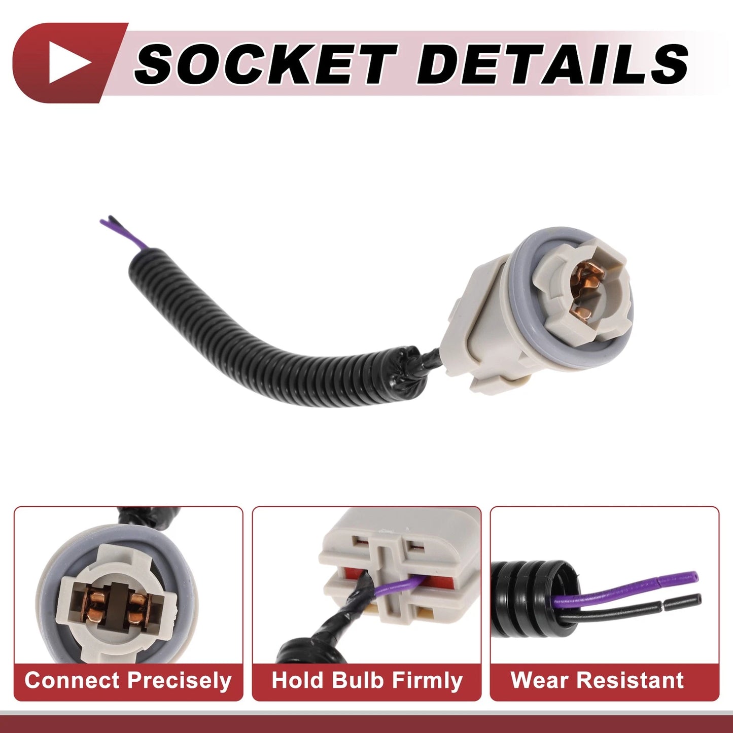 License Plate Light Socket Wiring Pigtail for Ford Bronco (1992-1996)