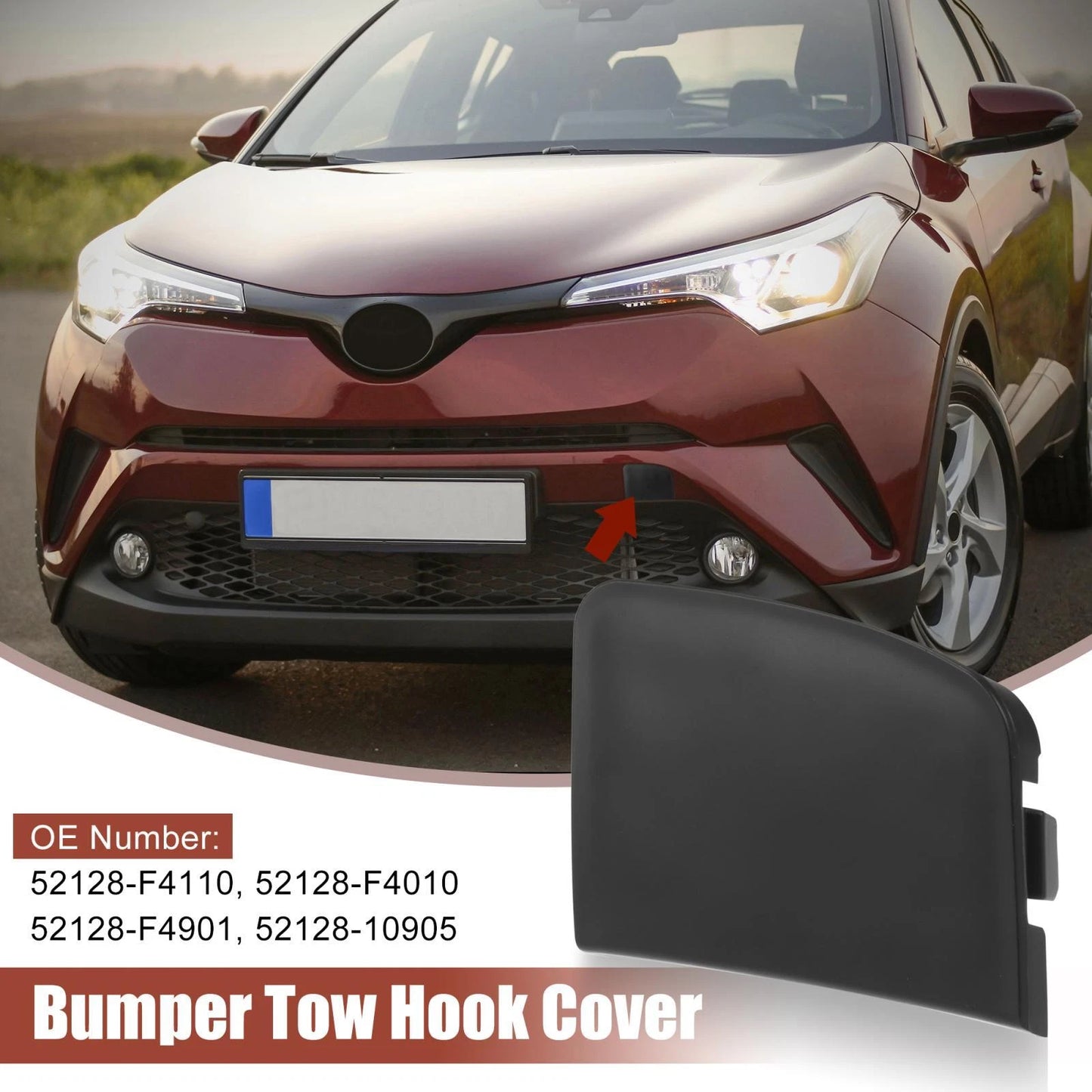 Front Bumper Tow Hook Hole Cover for Toyota CHR (2018–2020)