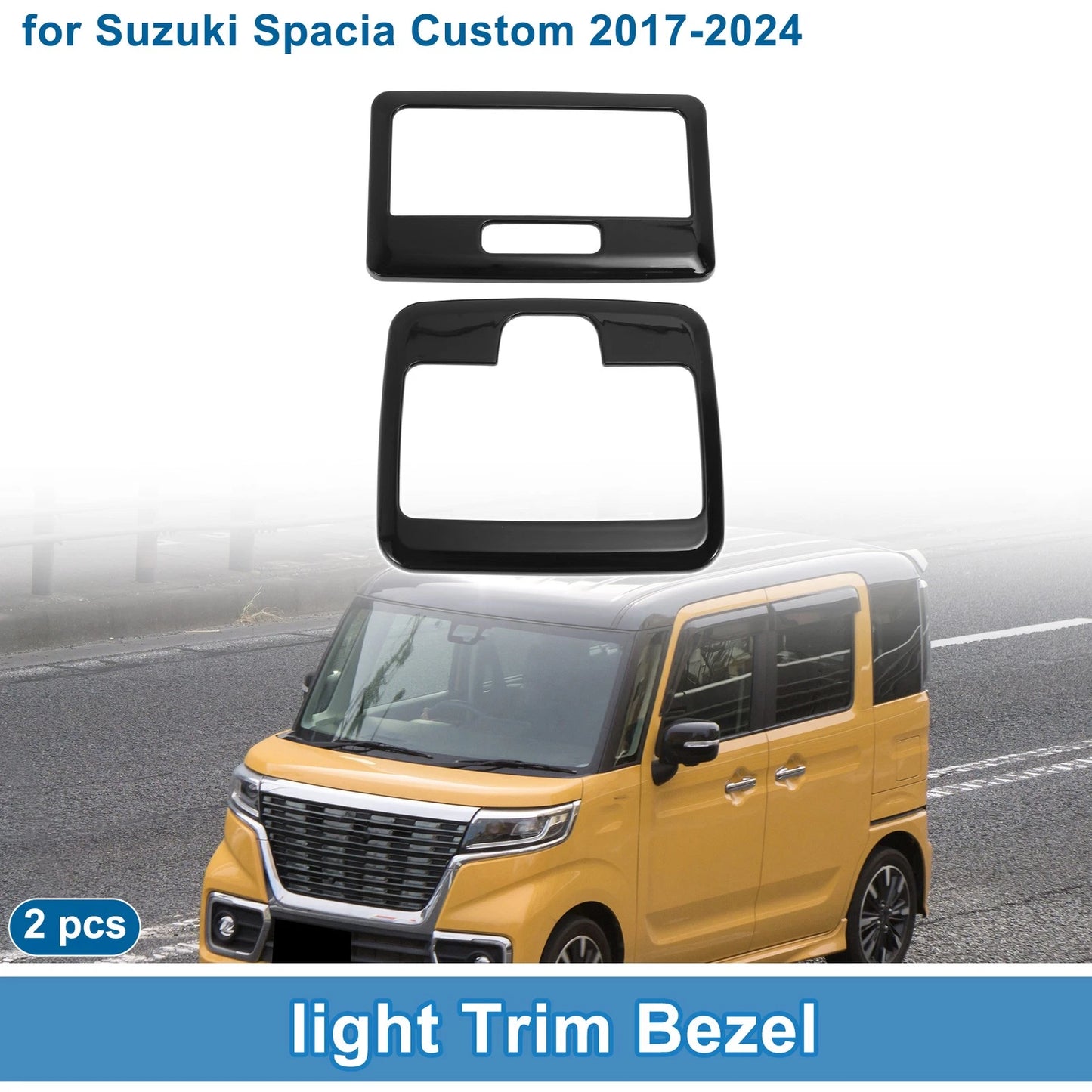 Front Row Light Trim Bezel for Suzuki Spacia Custom (2017-2024) Black