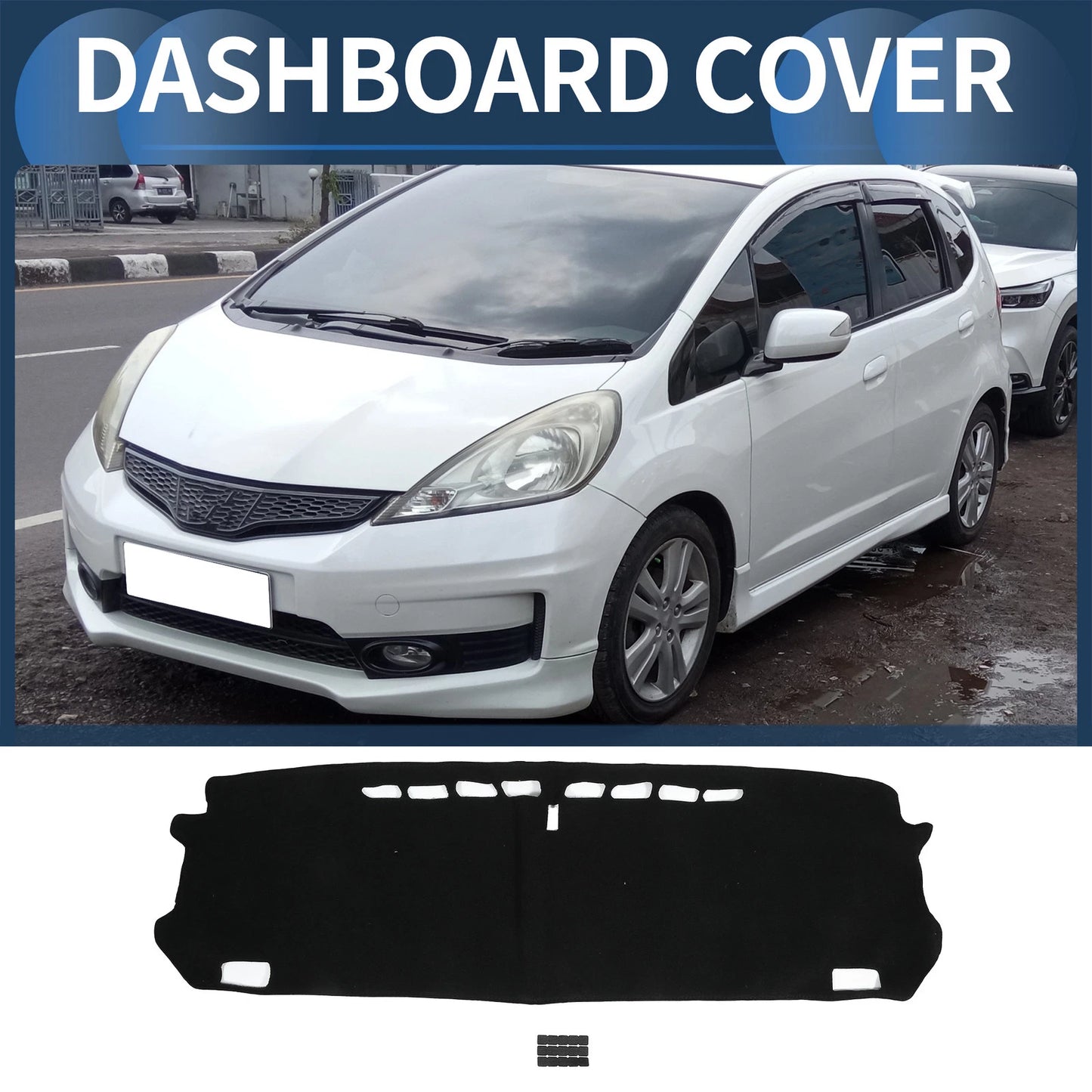Dashboard Cover Mat for Honda Fit GR1-GR8 (2020-2024) Black 1 Set