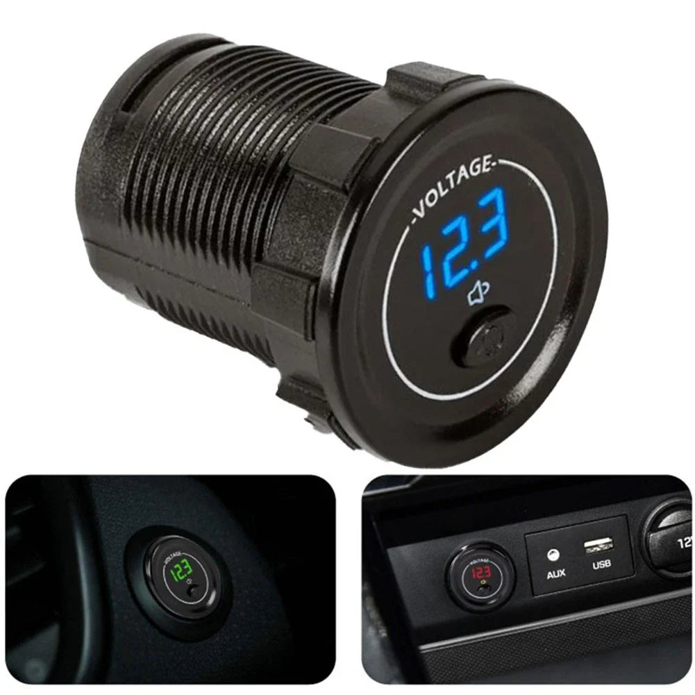 LED Panel Voltage Meter Low Voltage Alarm for Boat/Motorbike 12V/24V