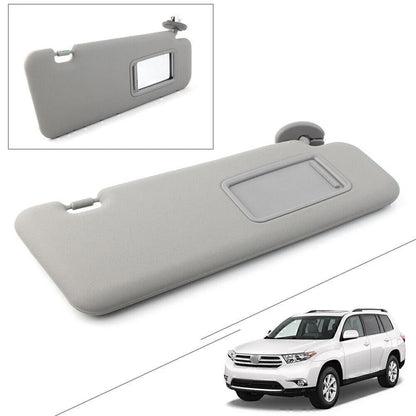 Gray Right Side Sun Visor with Vanity Light for Toyota Highlander (2008-2013)