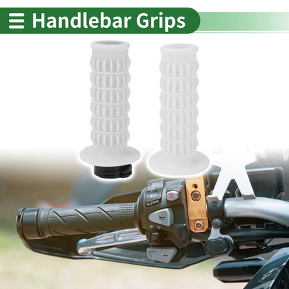 Hand Grips Cover Kit 25mm Handlebar Cover for Motorcycle TPU White Pattern