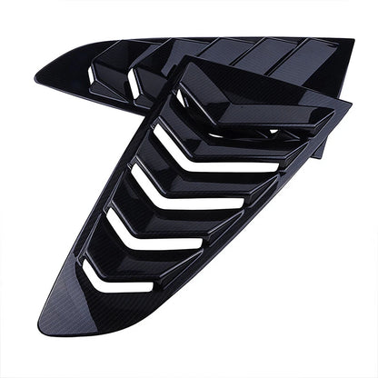 Carbon Fiber Black Vent Side Window Louver Covers for 2015-2021 Ford Mustang