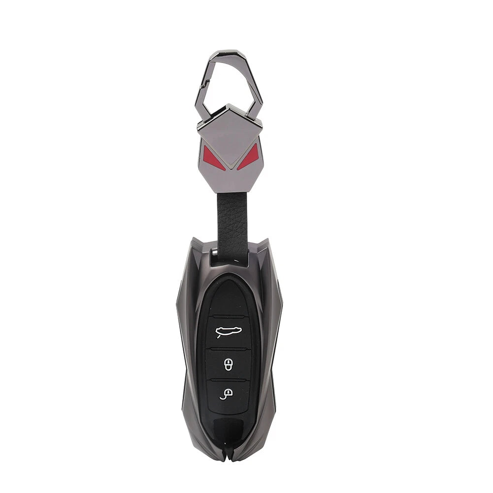 Black Remote Key Fob Case Shell Cover for Porsche Carrera 911 (2012-2019)