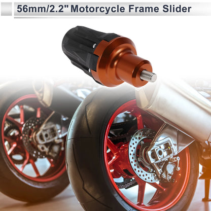 12mm Aluminum Alloy Plastic Motorcycle Slider Frame 1 Set Orange