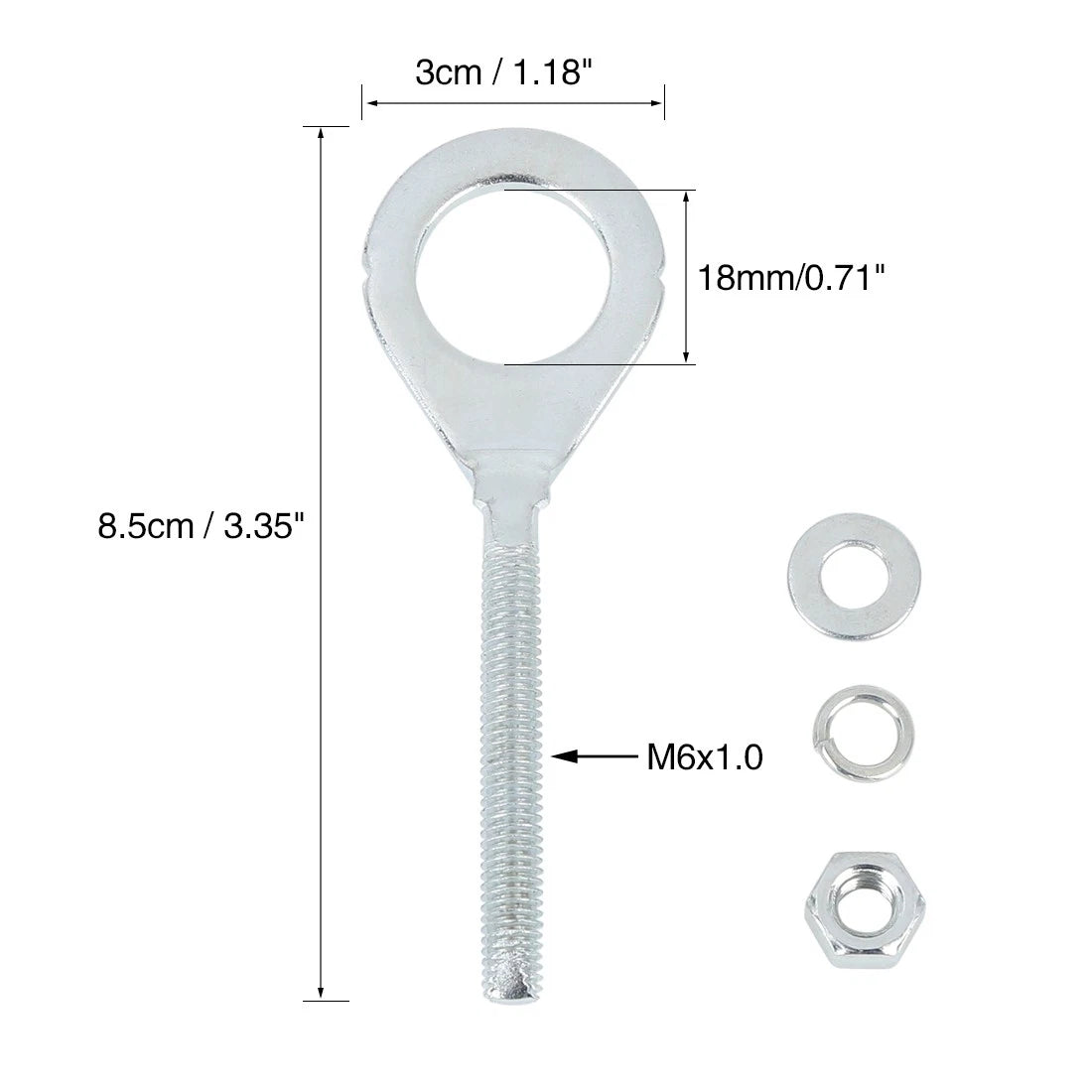 3 x 18mm Chain Axle Adjuster Tensioners for Honda CG125 (2000-2023)