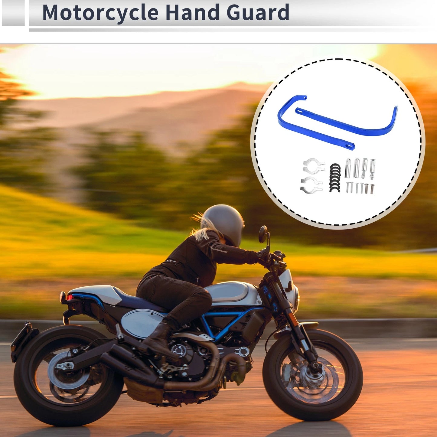 Hand Guard 1 Set Universal Knuckle Guard Protector Blue Alloy for Motorcycle