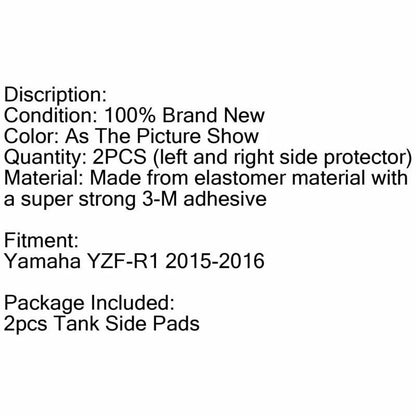 Black Traction Pads for Yamaha R1 (2015)