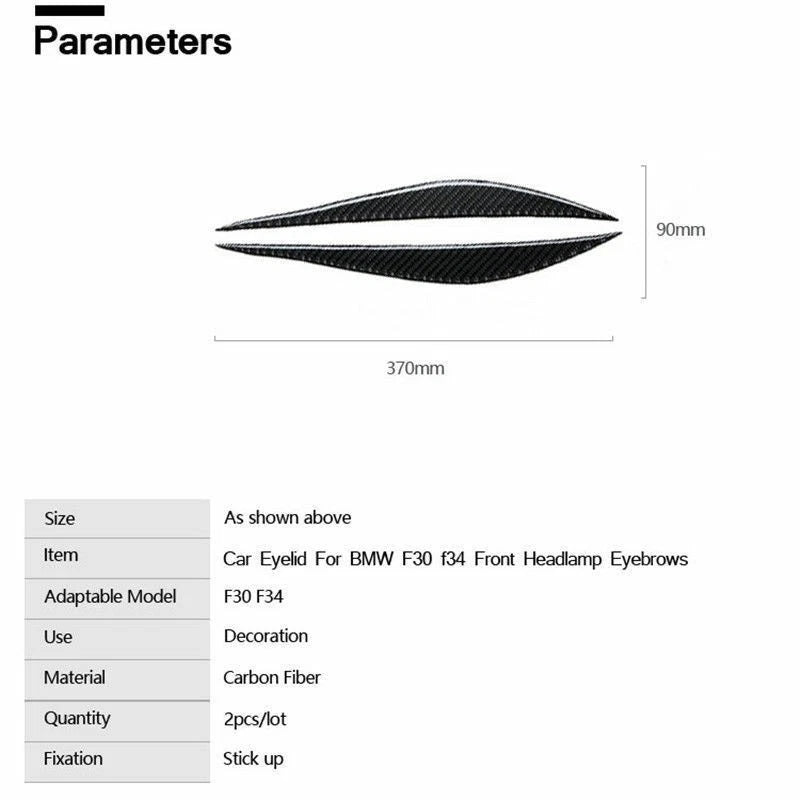 Headlight Eyebrow Trim Decor Soft Parts For 3 F36 F30 320i 325i (2013–2017)