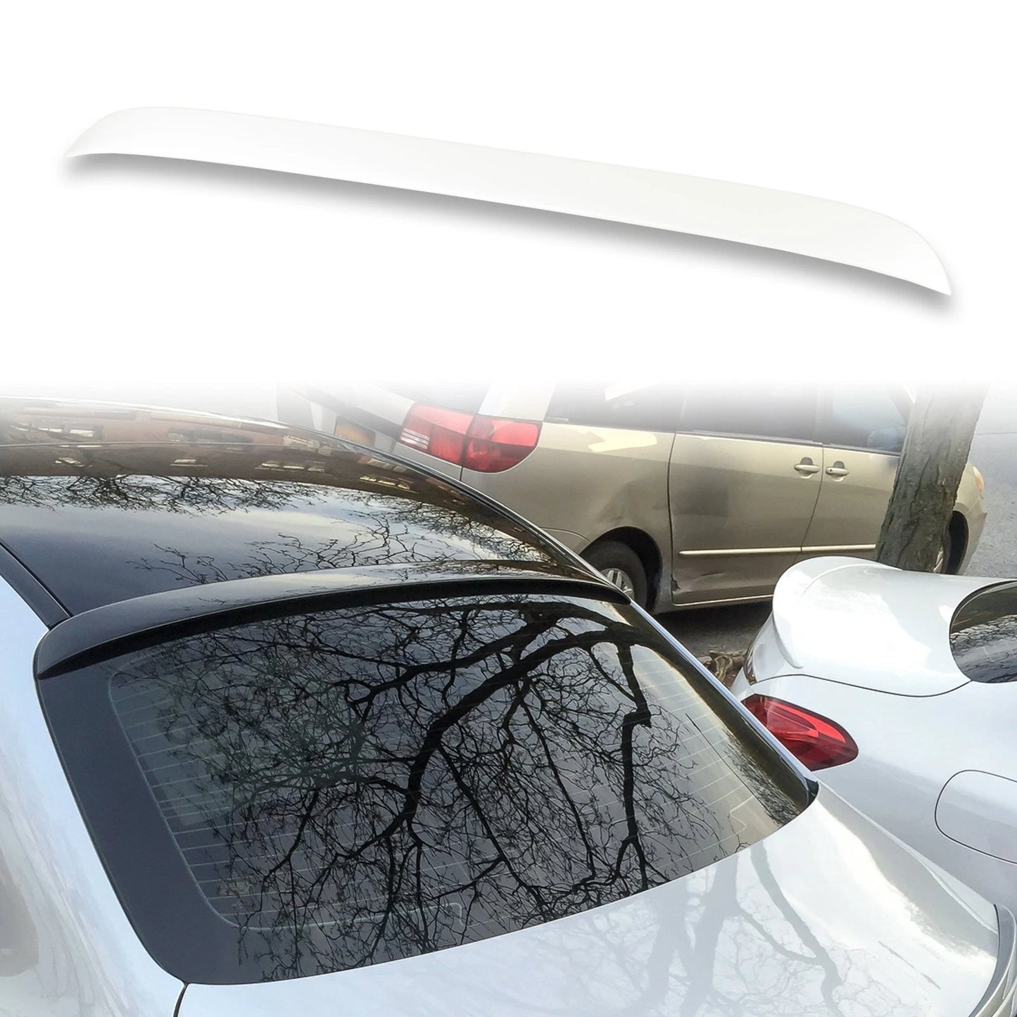 ABS Roof Spoiler for Mercedes Benz W205 Sedan (2015-2021) Diamond White