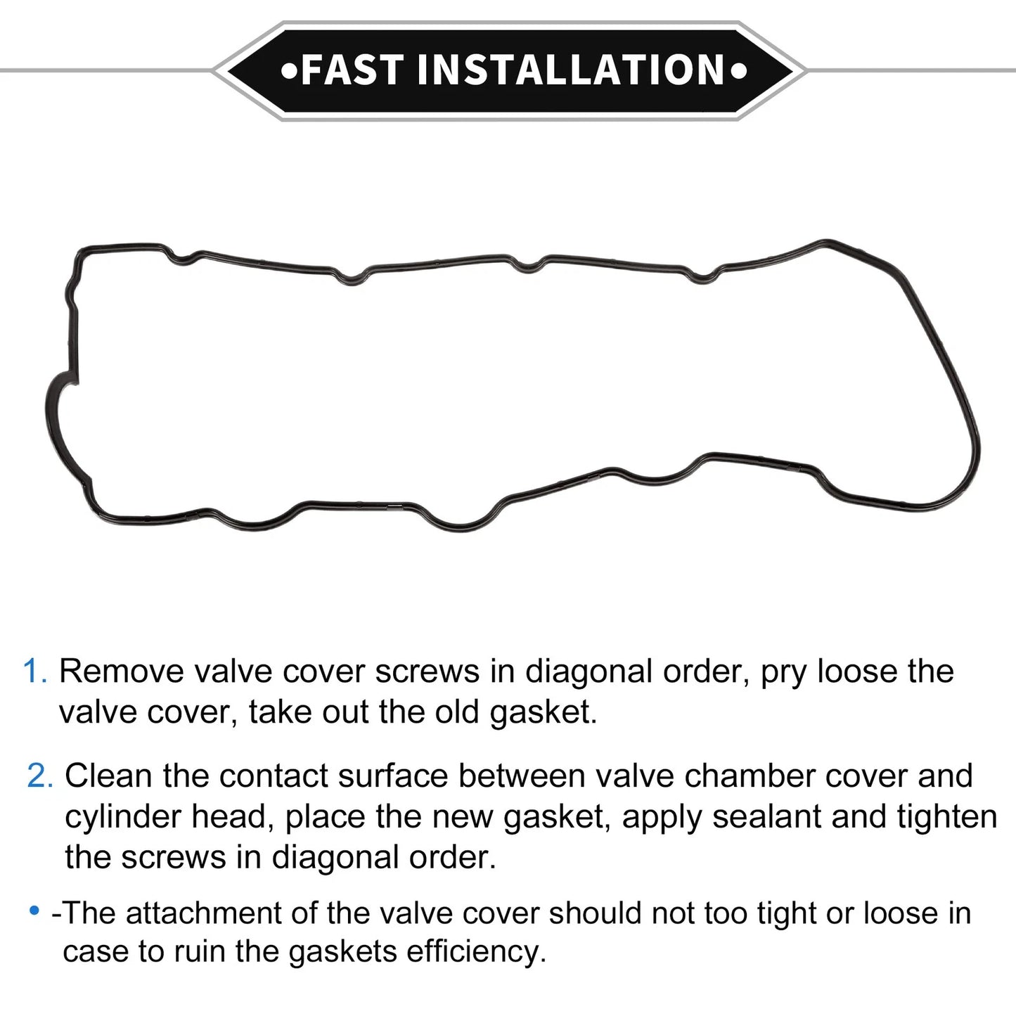 Valve Cover Gasket for Toyota Landcruiser KDJ90 3.0TD (1998-2007)