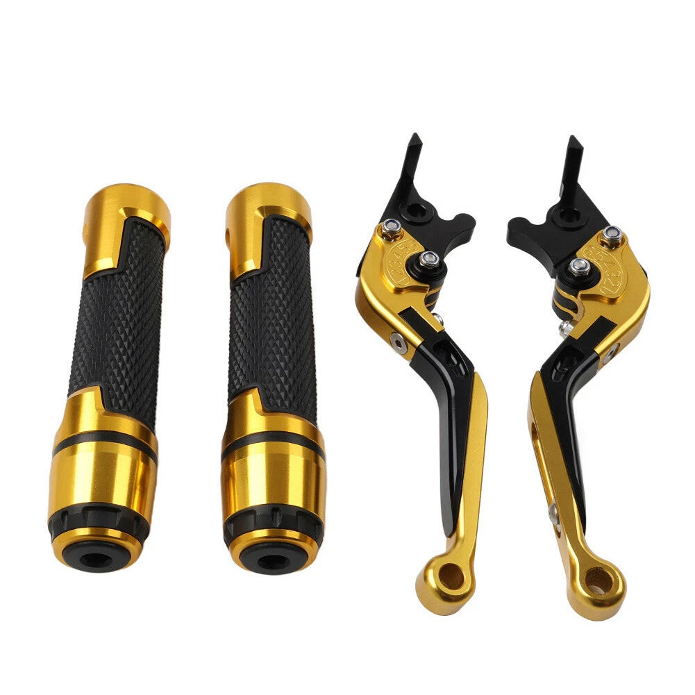 Gold Extendable Brake Clutch Levers Grip Set for Ducati Monster (2009-2015)