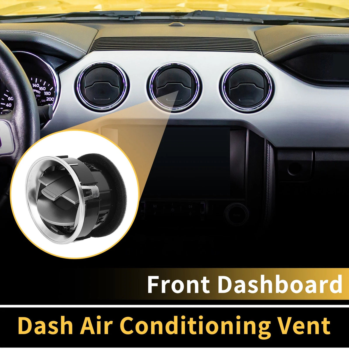 Dash AC Heater Air Vent for Ford F150 2009-2014 Center A/C Outlet Matte Black