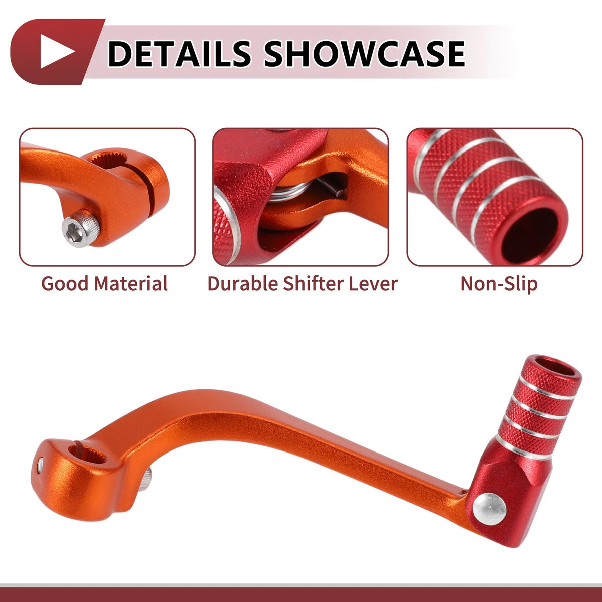 Folding Motorcycle Gear Shifter Lever for Honda CRF110F (2013-2018) Orange Red